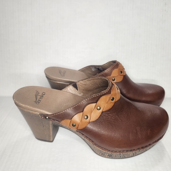Dansko Rach Leather Two-Tone Braid Accent Clog 41 - Picture 3 of 11